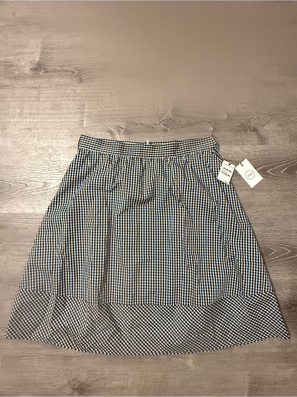 1901 Black and White Gingham A-Line Skirt